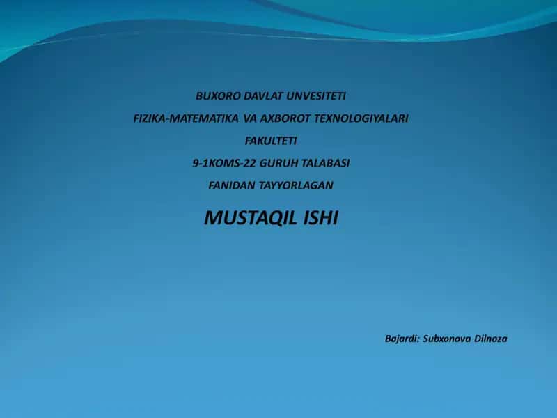 SHAXS VA UNING MOHIYATI