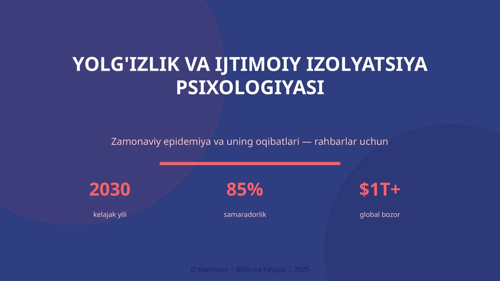 YOLG'IZLIK VA IJTIMOIY IZOLYATSIYA PSIXOLOGIYASI