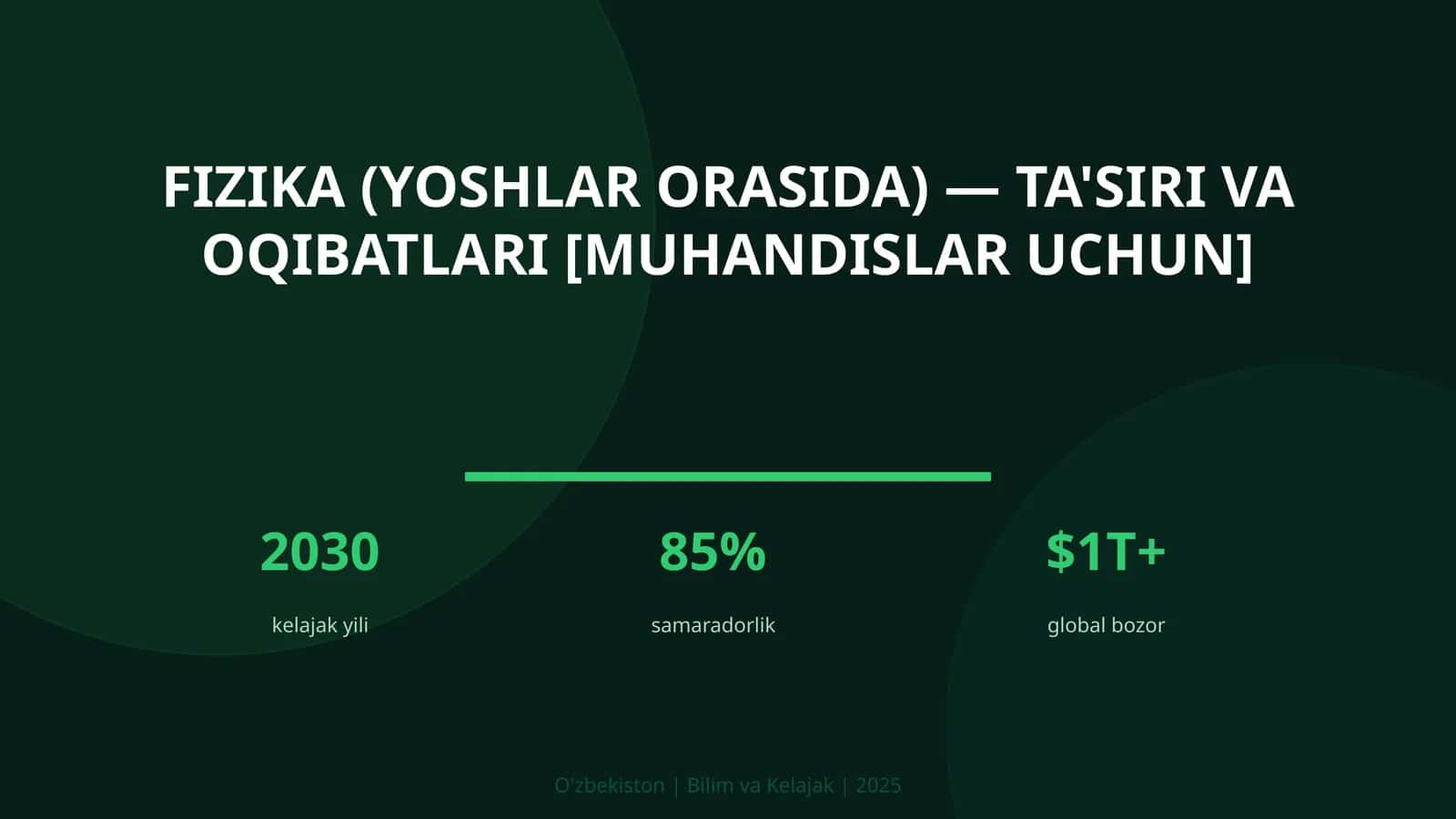 Fizika (yoshlar orasida) — ta'siri va oqibatlari [muhandislar uchun]