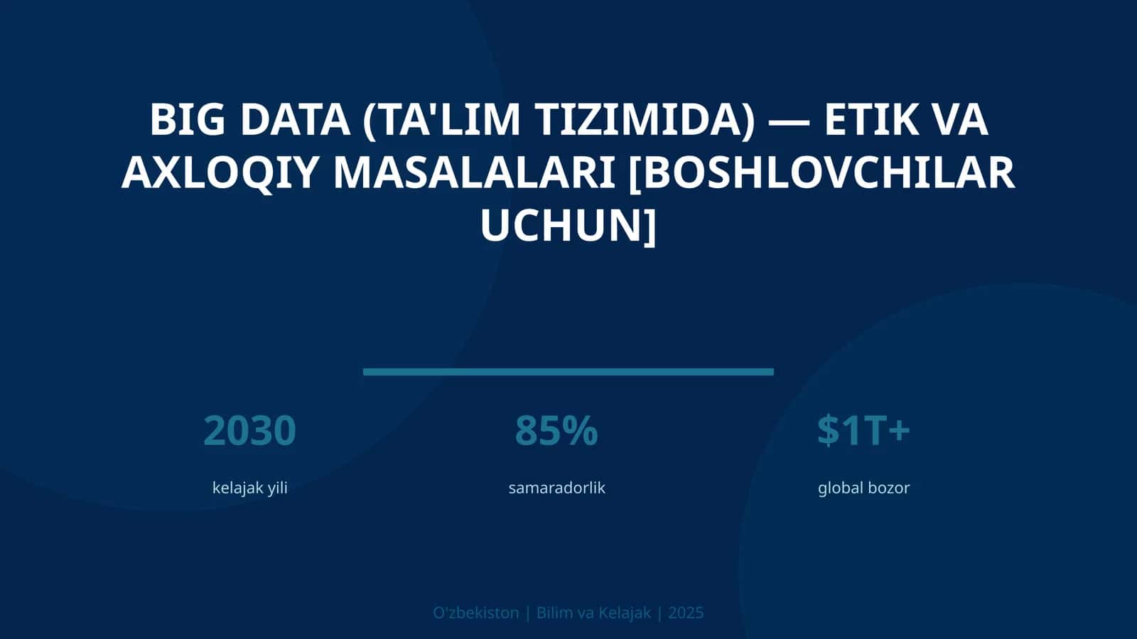 Big Data (ta'lim tizimida) — etik va axloqiy masalalari [boshlovchilar uchun]