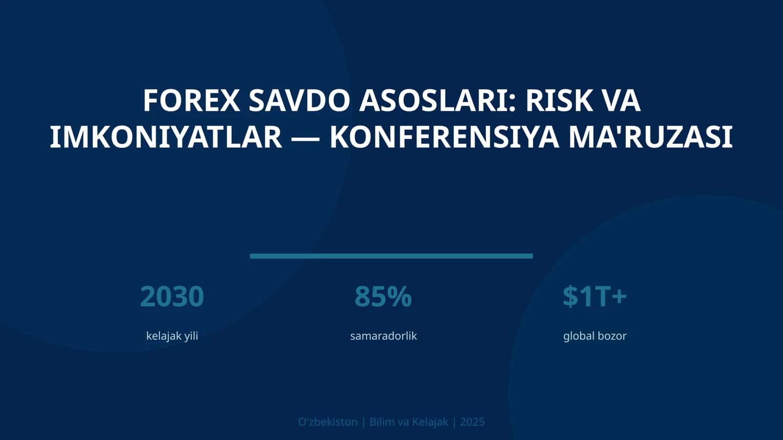 Forex savdo asoslari: risk va imkoniyatlar — konferensiya ma'ruzasi