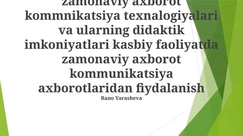Axborot-kommunikatsiya texnologiyalari
