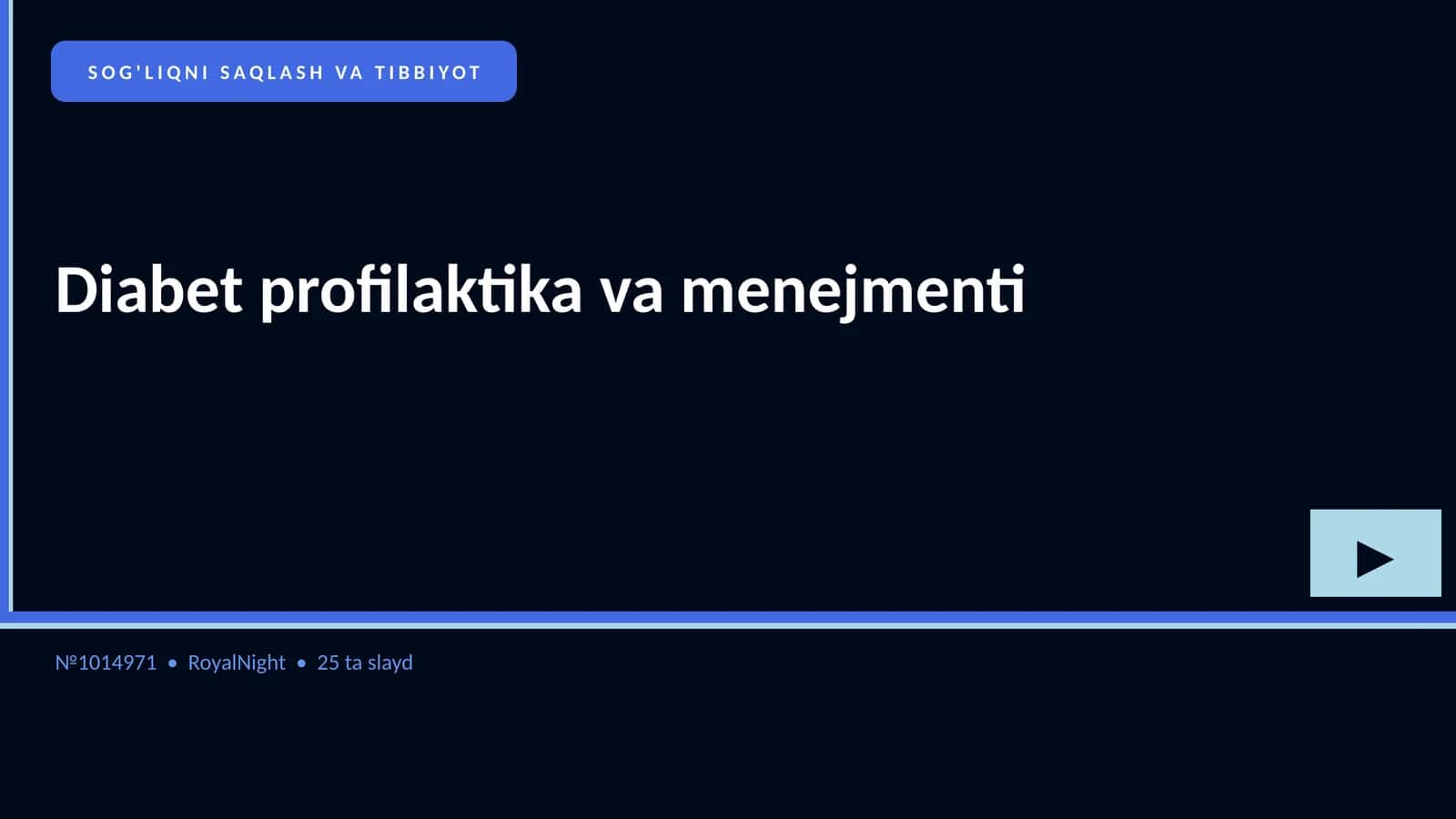 Diabet profilaktika va menejmenti