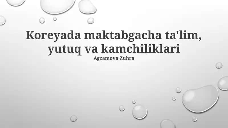 Koreyada maktabgacha ta'lim, yutuq va kamchiliklari