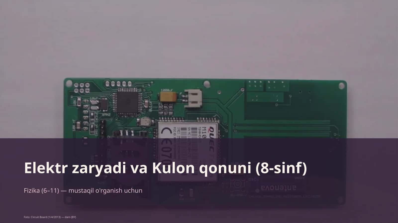 Elektr zaryadi va Kulon qonuni (8-sinf)
