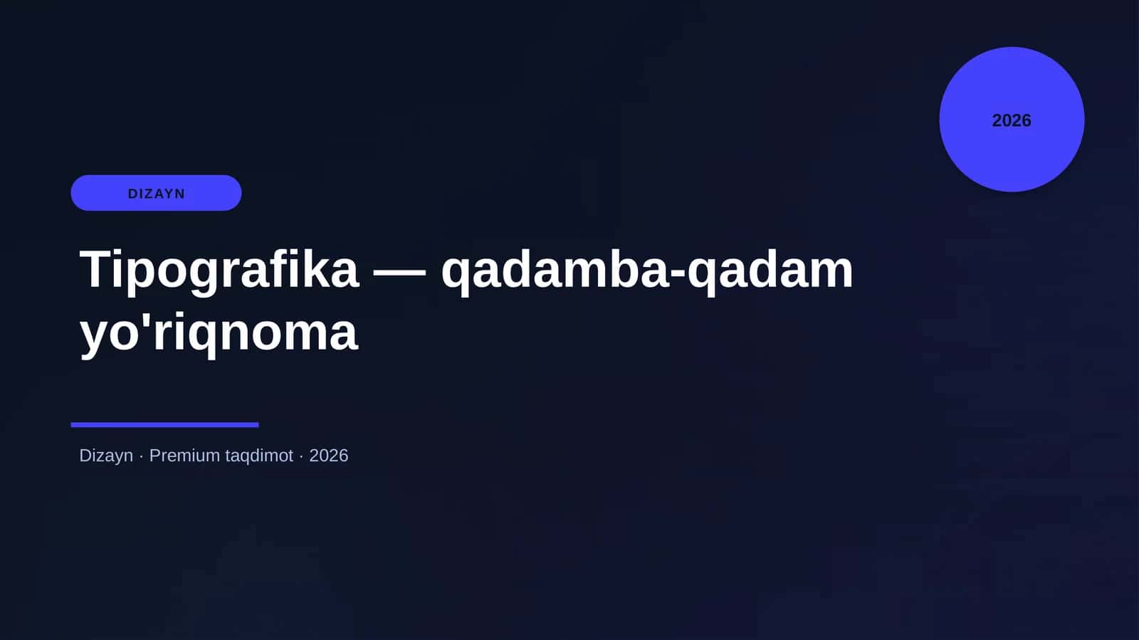 Tipografika — qadamba-qadam yo'riqnoma