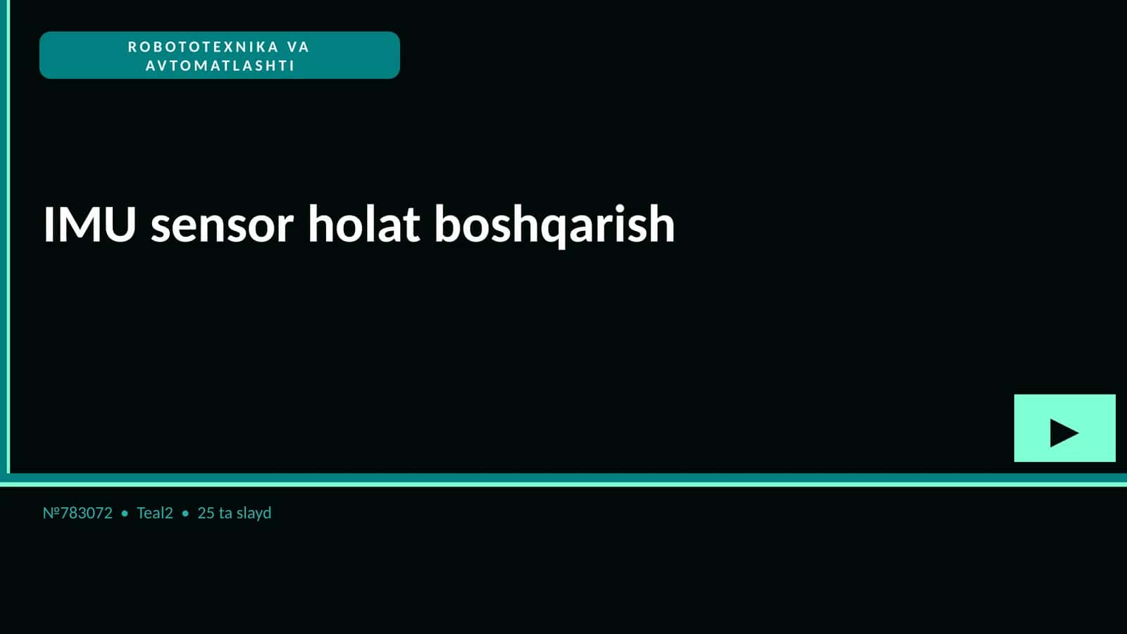 IMU sensor holat boshqarish