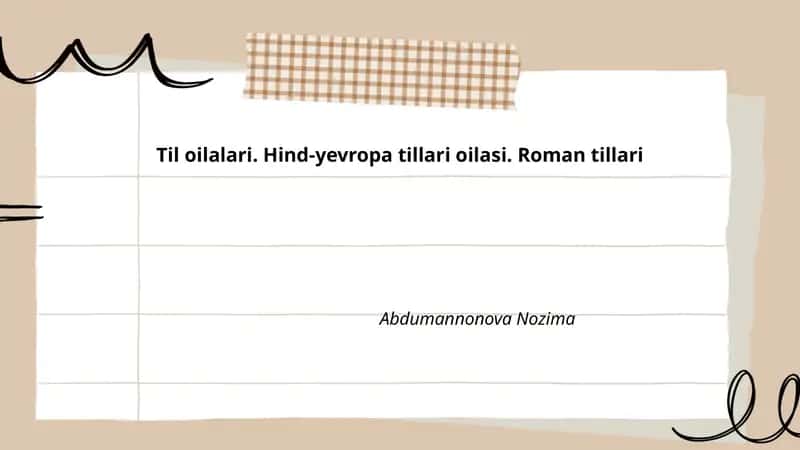 Til oilalari. Hind-yevropa tillari oilasi. Roman tillari