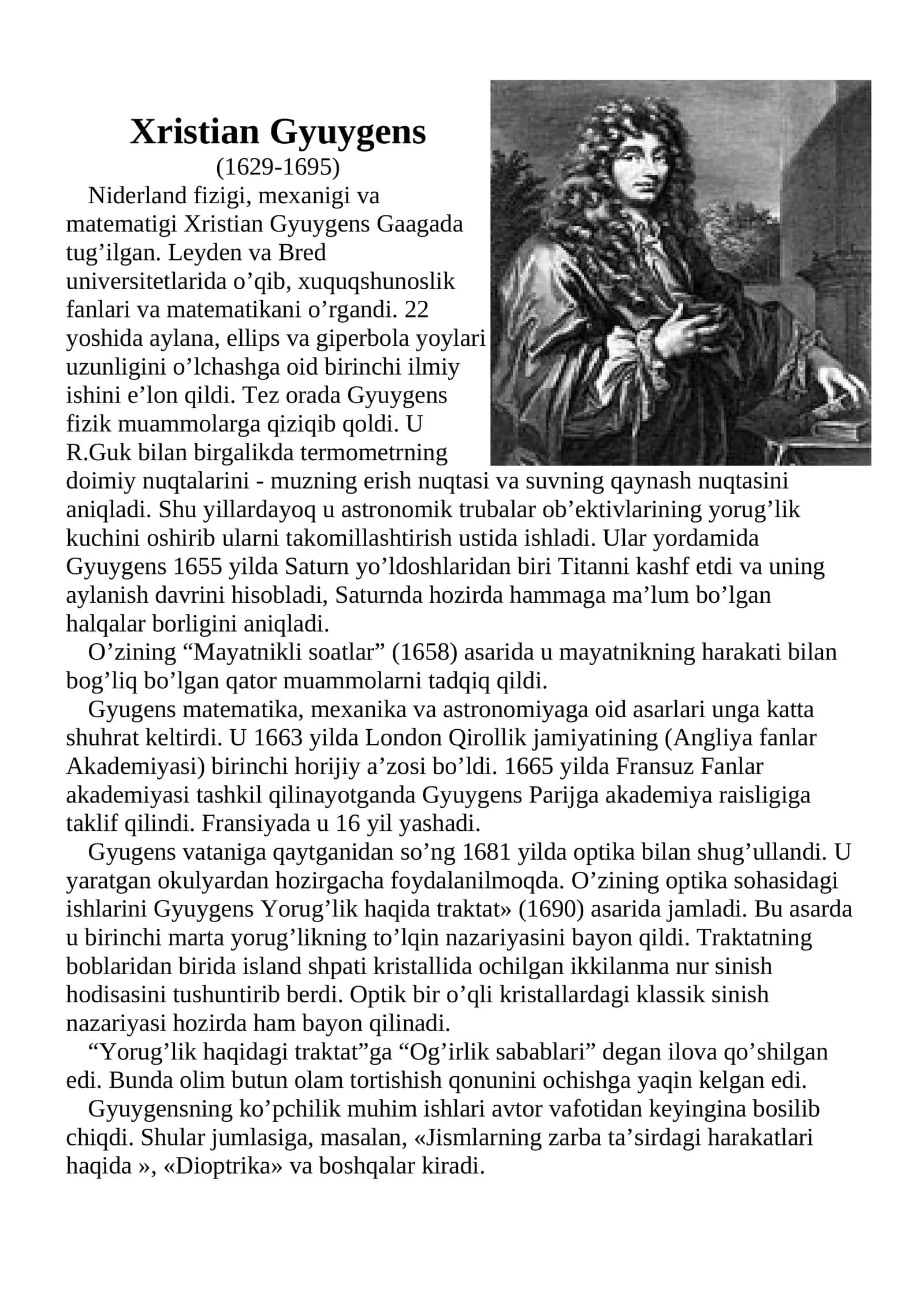 Fizik olimlar. Ko'rgazma va ma'lumotlar