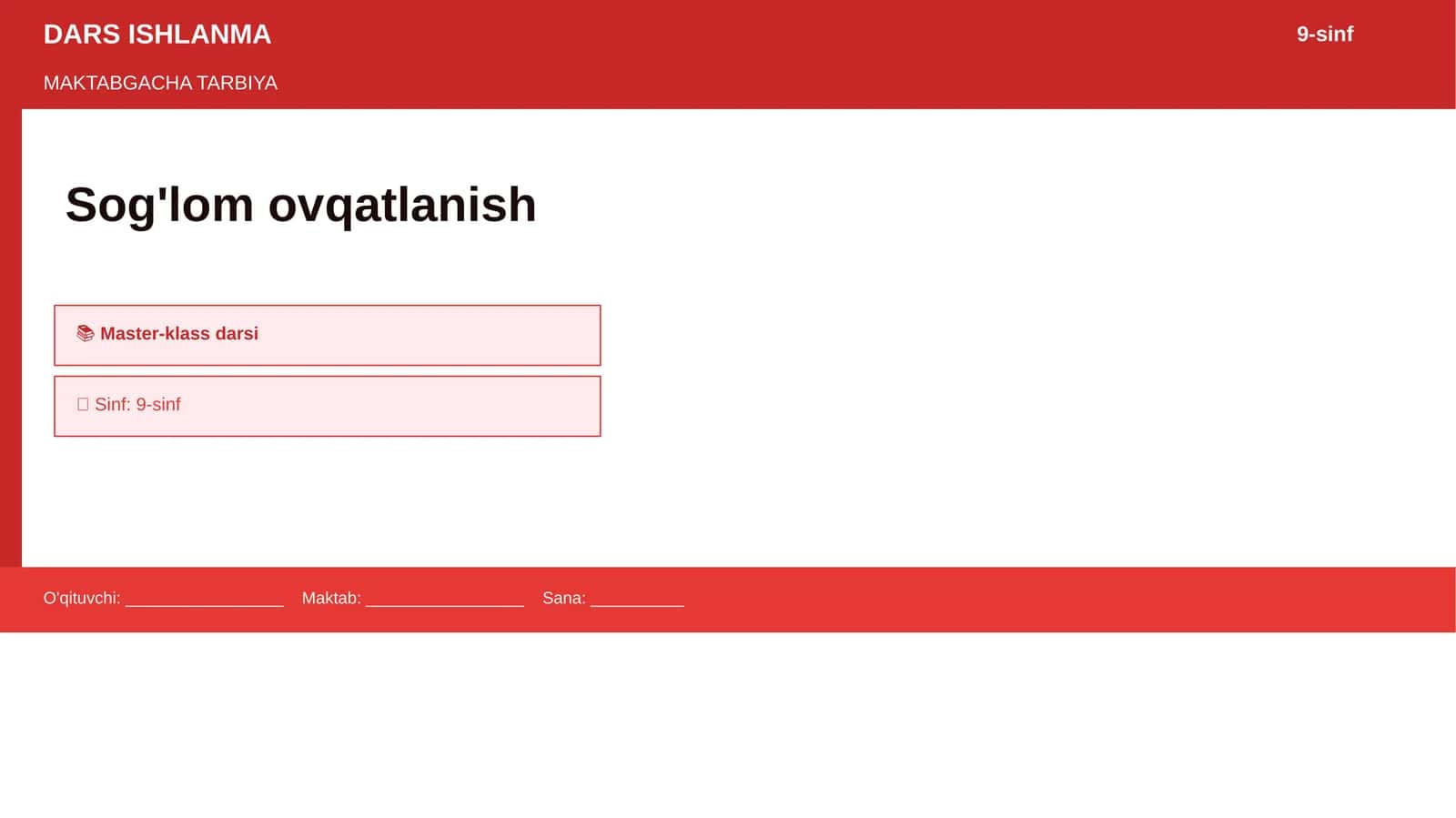 Sog'lom ovqatlanish