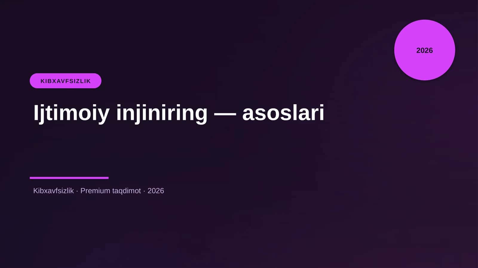 Ijtimoiy injiniring — asoslari