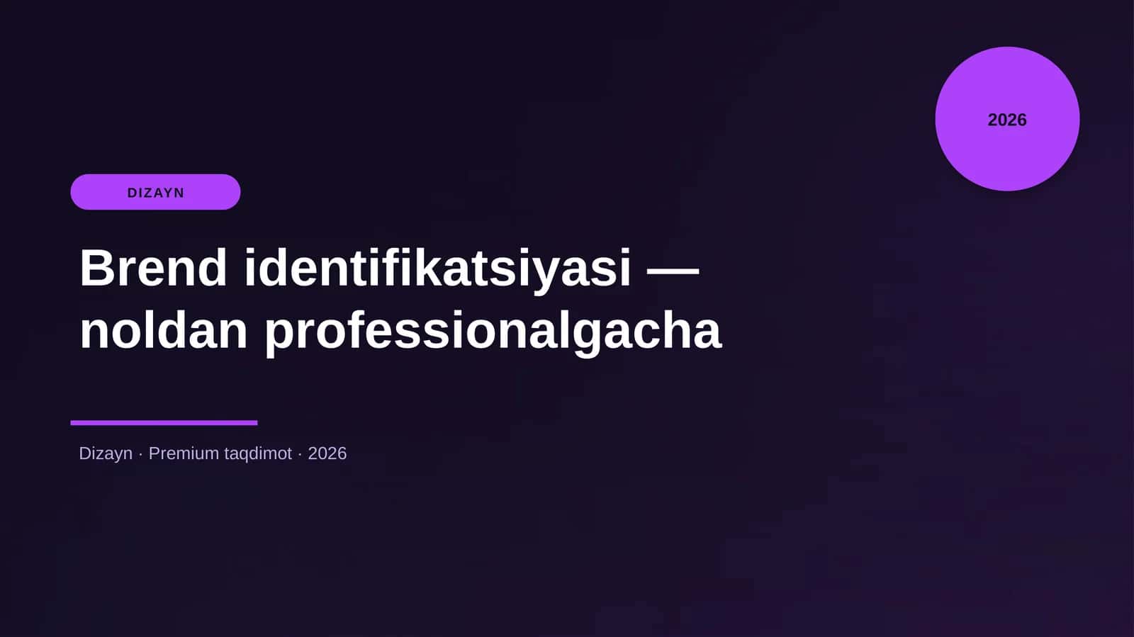 Brend identifikatsiyasi — noldan professionalgacha