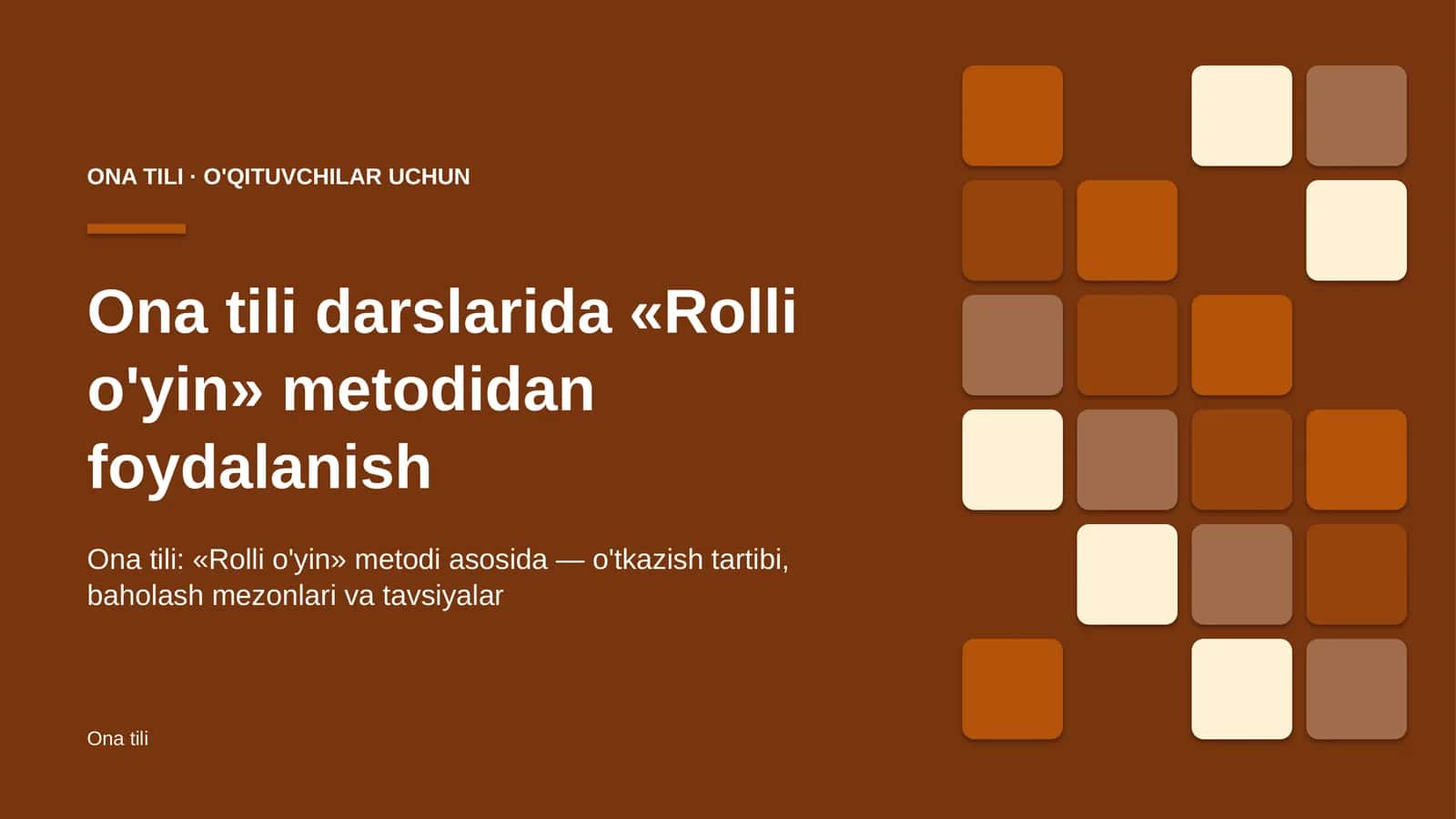 ona tili darslarida rolli o'yin metodidan foydalanish 8505