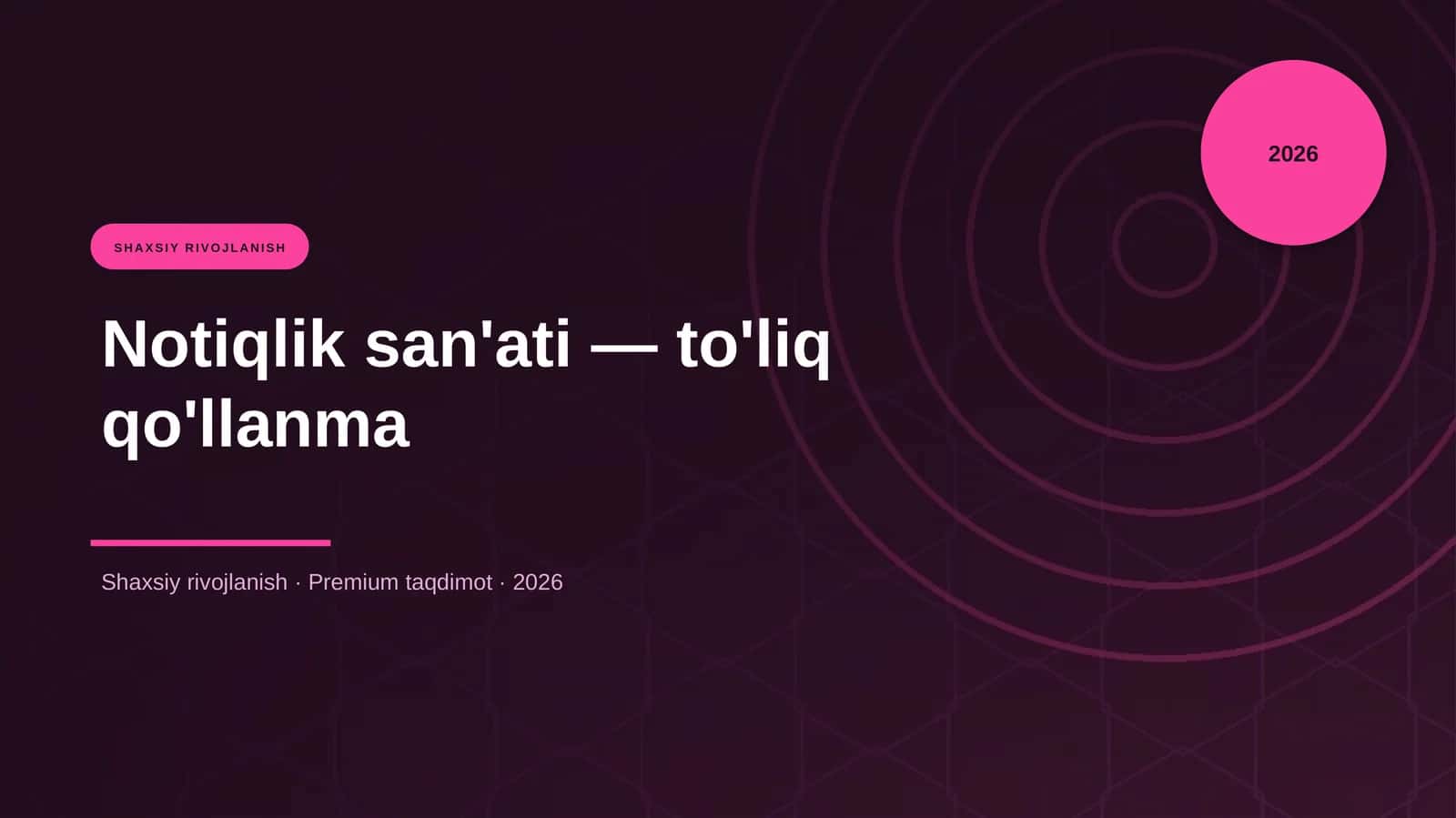 Notiqlik san'ati — to'liq qo'llanma