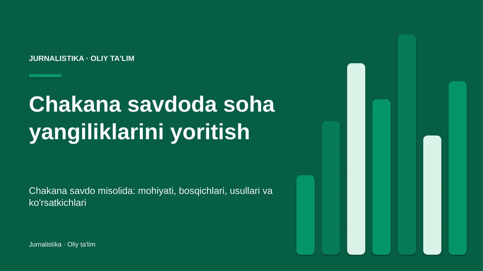 Chakana savdoda soha yangiliklarini yoritish