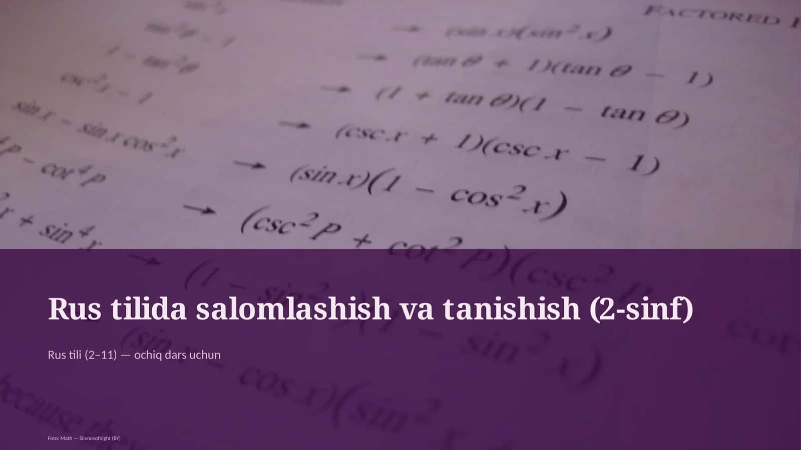 Rus tilida salomlashish va tanishish (2-sinf)
