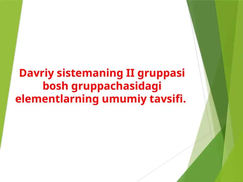 Davriy sistemadagi II Aguru his-elements tavsifi