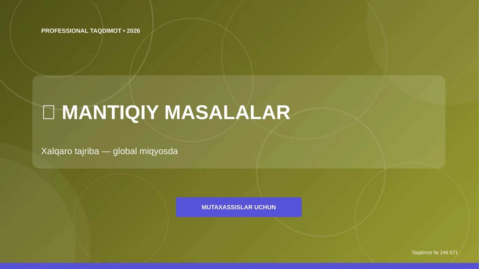 MANTIQIY MASALALAR
