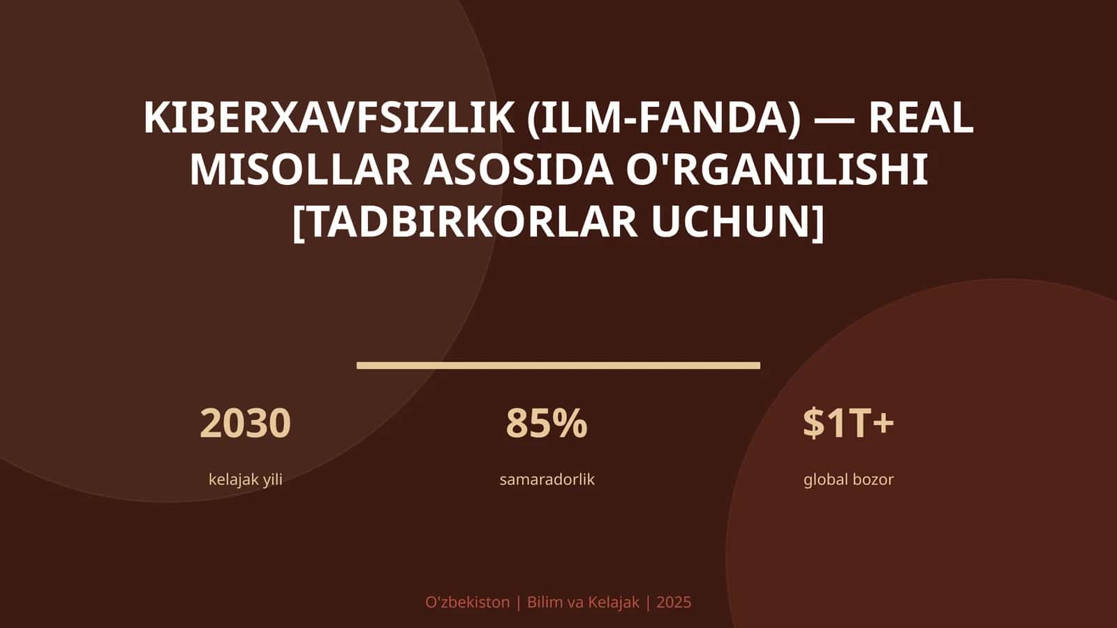KIBERXAVFSIZLIK (ILM-FANDA) — REAL MISOLLAR ASOSIDA O'RGANILISHI [TADBIRKORLAR UCHUN]