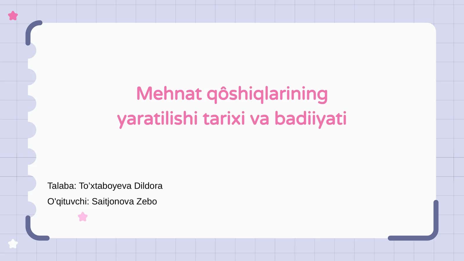 Mehnat qôshiqlarining yaratilishi tarixi va badiiyati