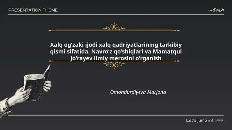 Xalq ogʻzaki ijodi xalq qadriyatlarining tarkibiy qismi sifatida