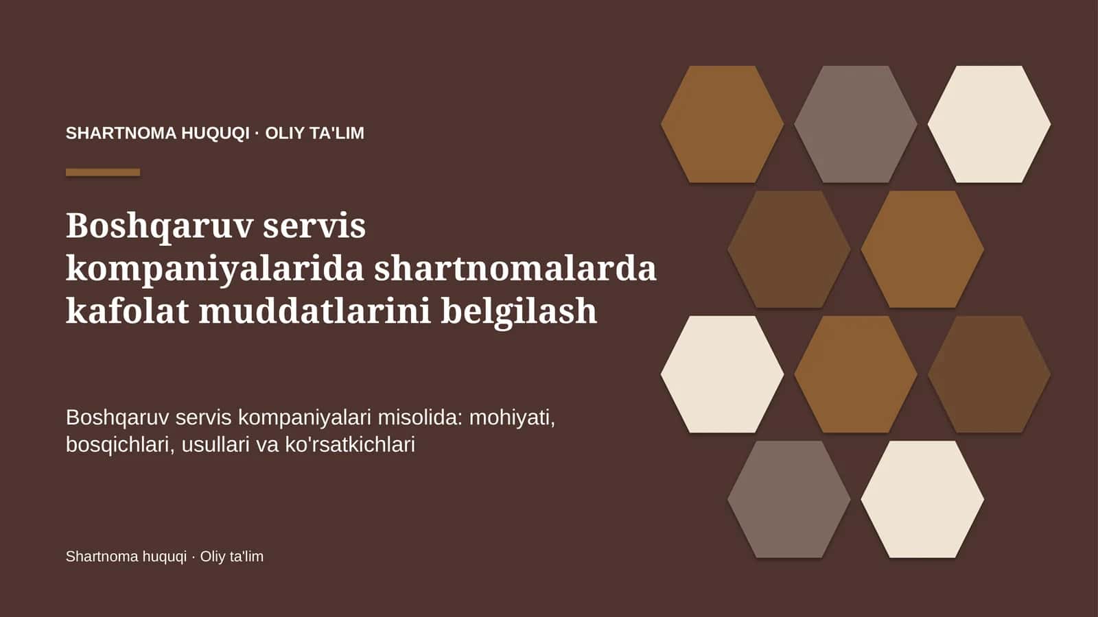 Boshqaruv servis kompaniyalarida shartnomalarda kafolat muddatlarini belgilash