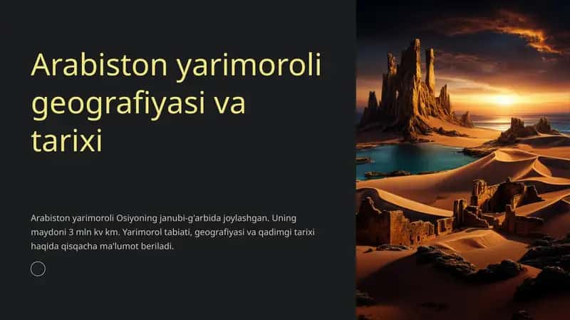 Arabiston yarimoroli geografiyasi va tarixi