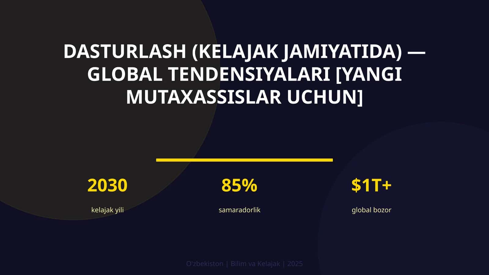 Dasturlash (kelajak jamiyatida) — global tendensiyalari [yangi mutaxassislar uchun]