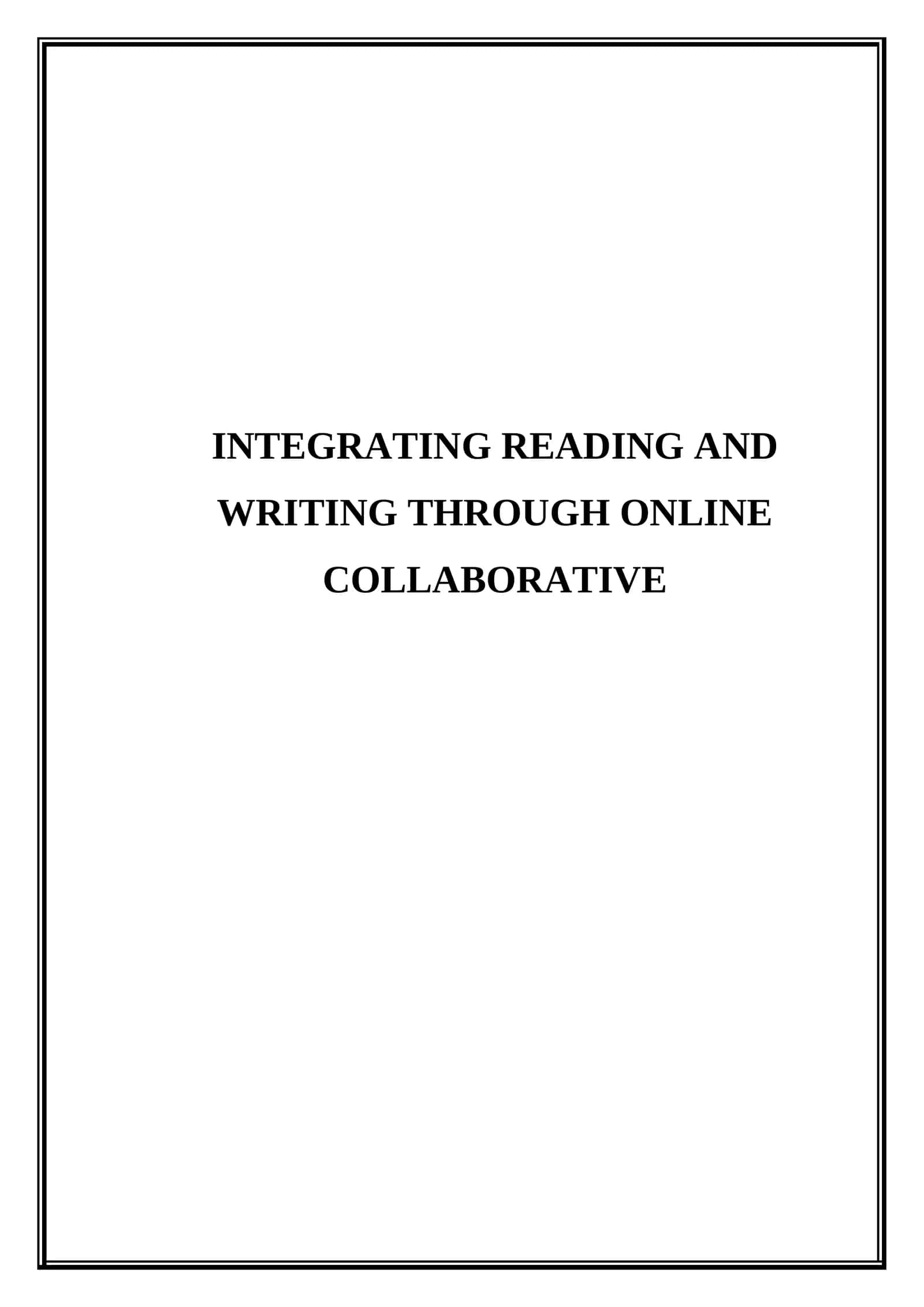 Integrating reading and writing through online collaborative