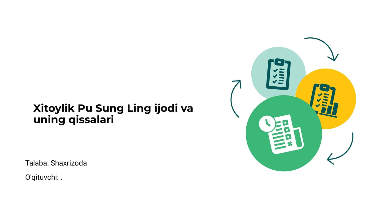 Xitoylik Pu Sung Ling ijodi va uning qissalari