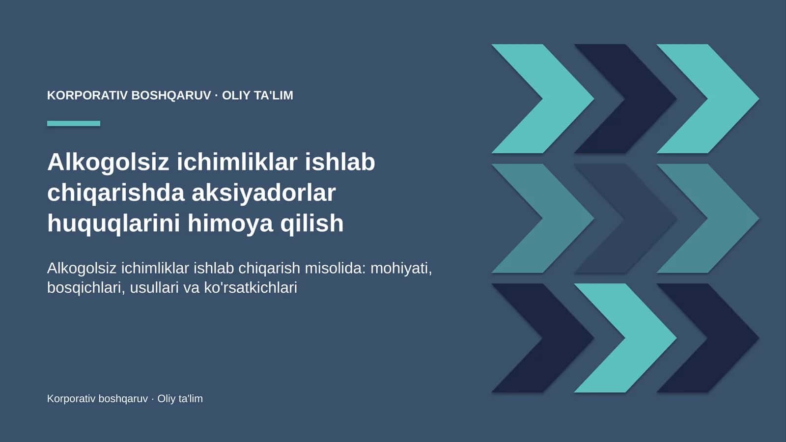 Alkogolsiz ichimliklar ishlab chiqarishda aksiyadorlar huquqlarini himoya qilish