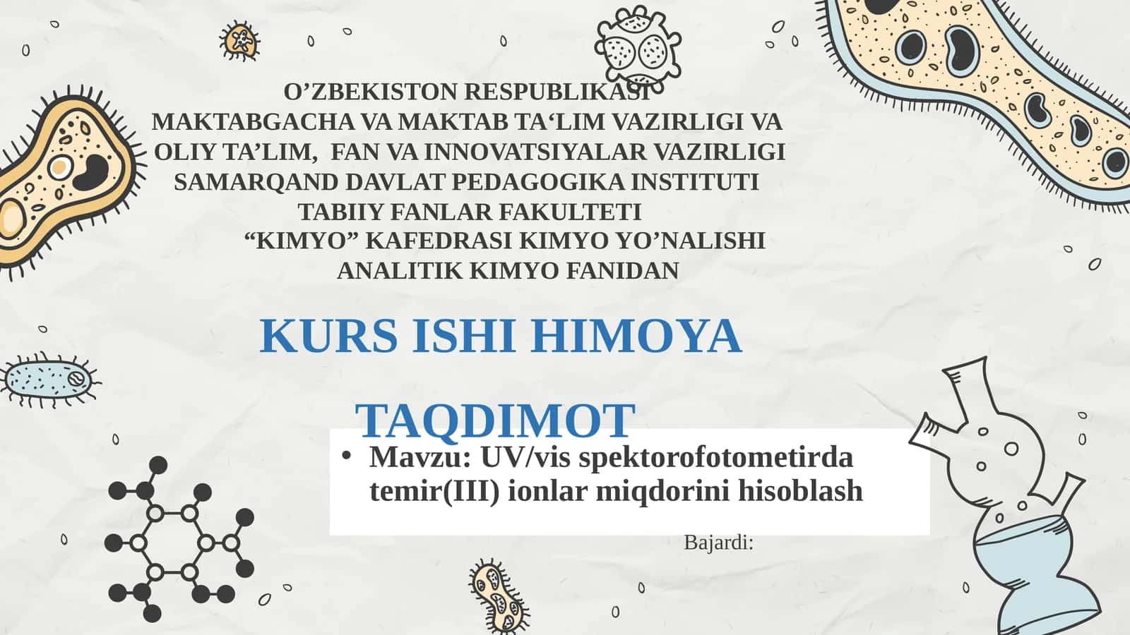 III ionlar miqdorini hisoblash