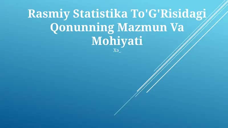 Rasmiy Statistika To'G'Risidagi Qonun
