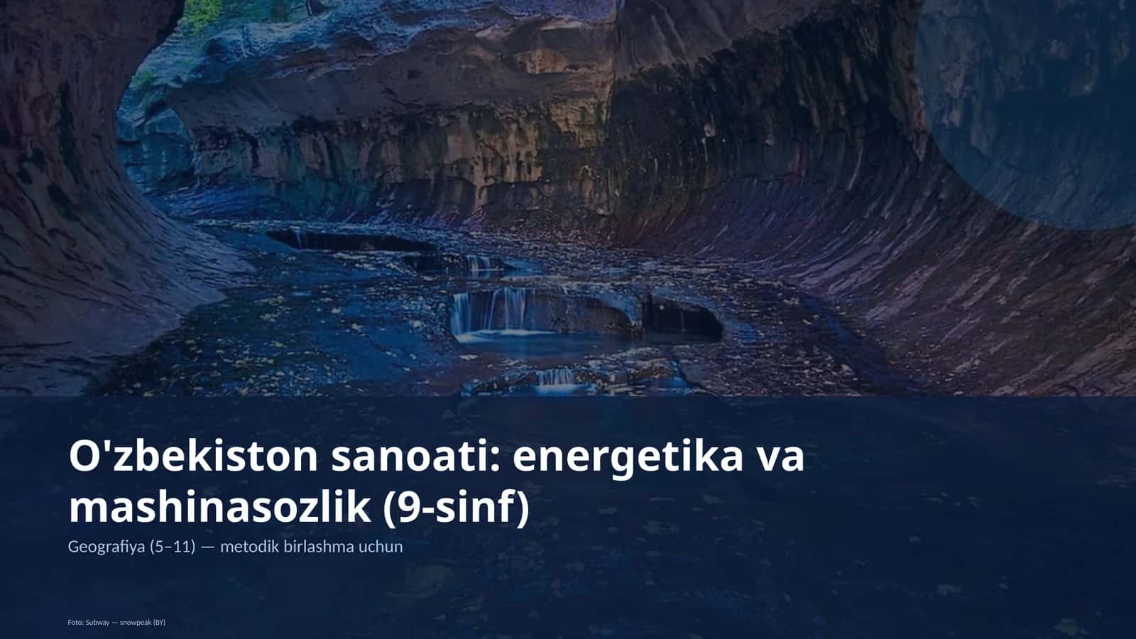 Oʻzbekiston sanoati: energetika va mashinasozlik (9-sinf)