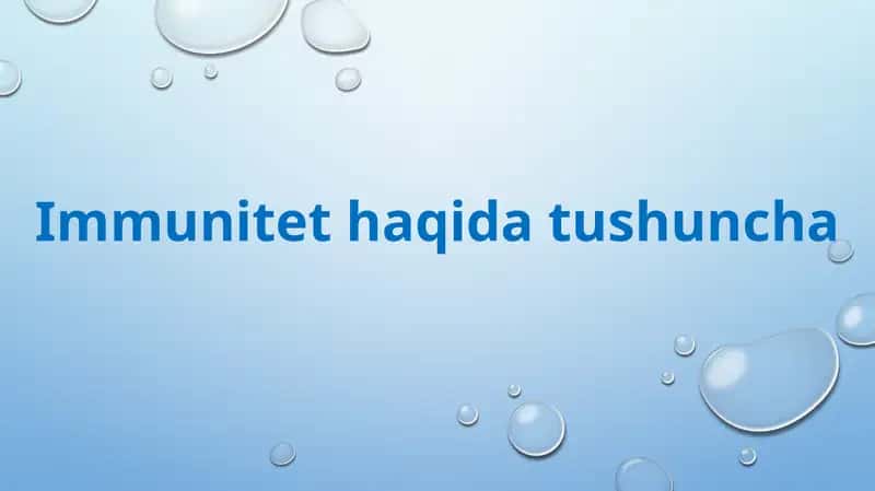 Immunitet haqida tushuncha