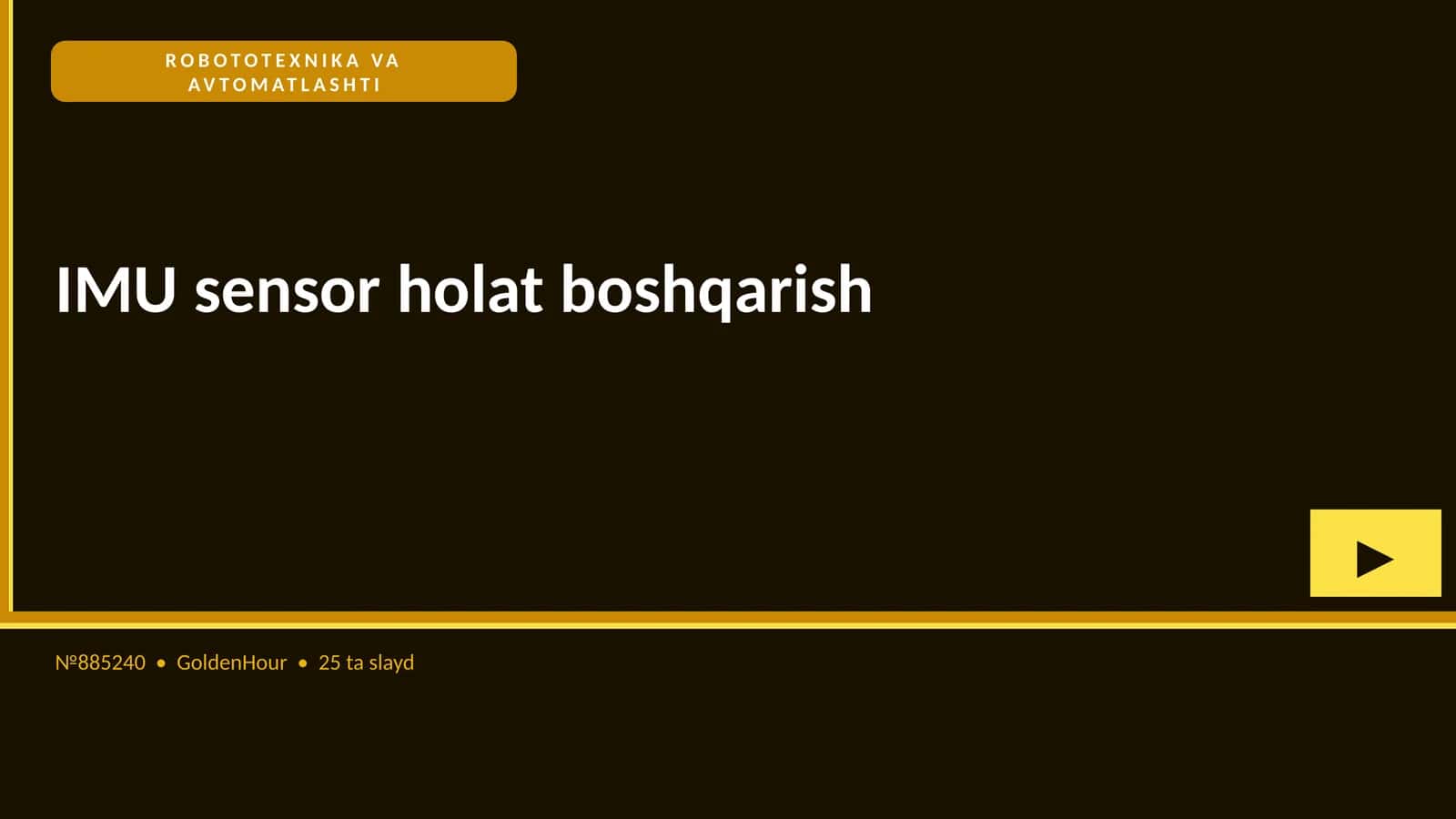 ROBOTOTEXNIKA VA AVTOMATLASHTI