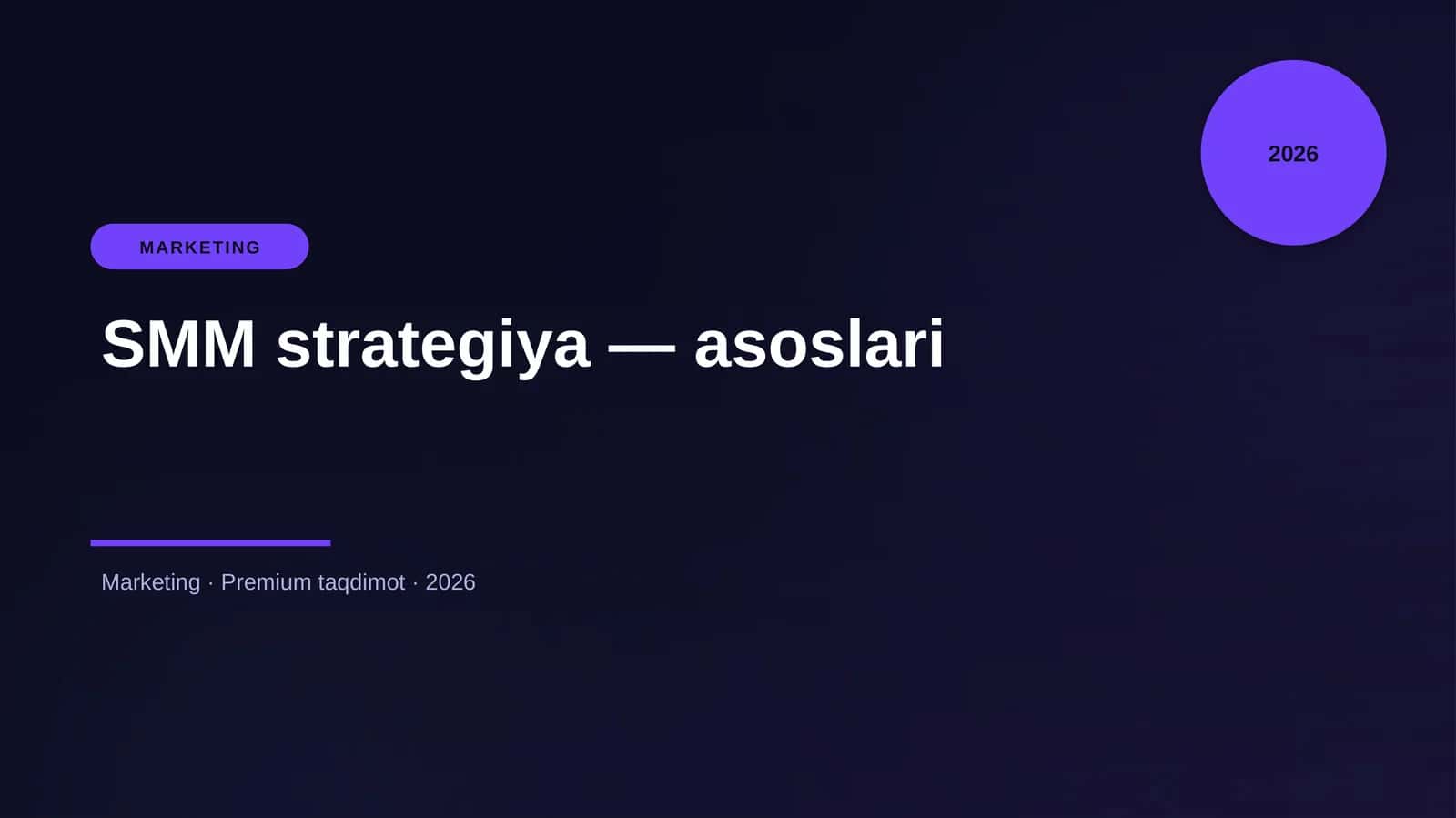 SMM strategiya — asoslari