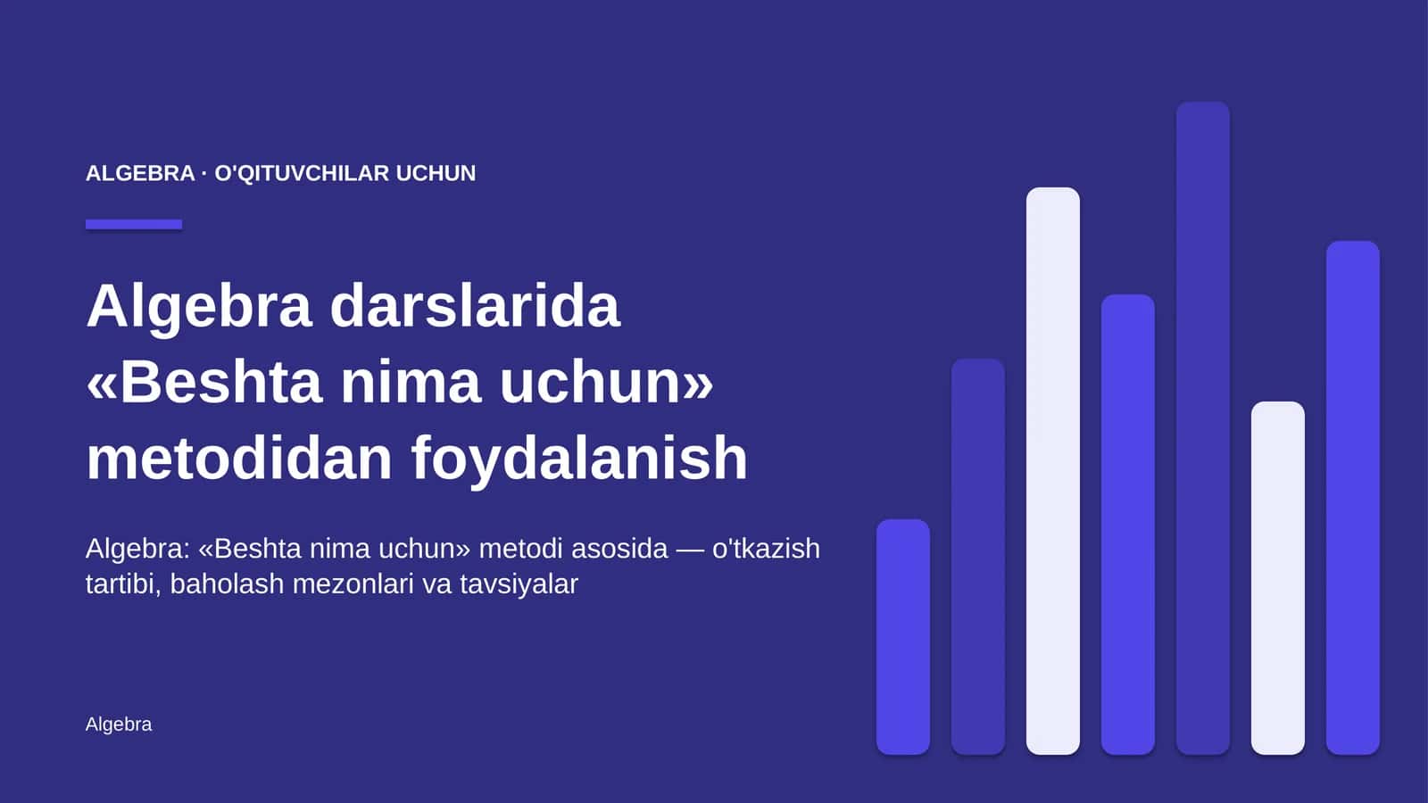 algebra darslarida beshta nima uchun metodidan foydalanish 4629