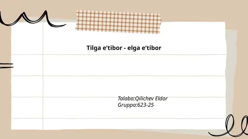 Tilga eʼtibor - elga eʼtibor