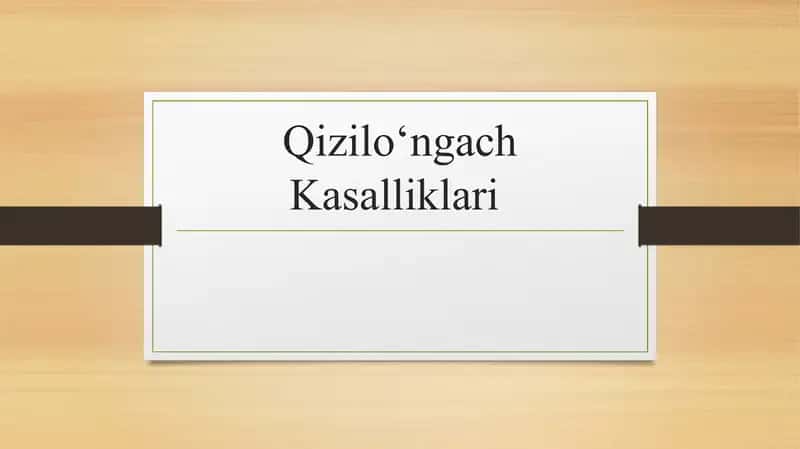 Qiziloʻngach Kasalliklari