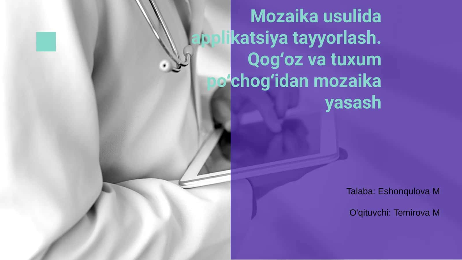 Mozaika usulida applikatsiya tayyorlash