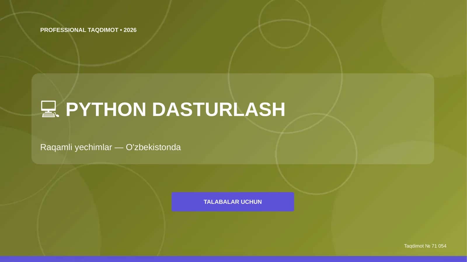 PYTHON DASTURLASH