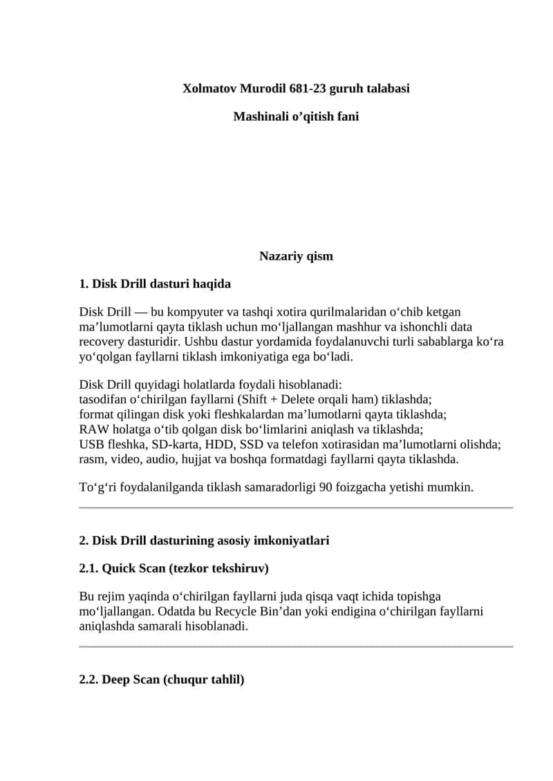 Disk Drill dasturi