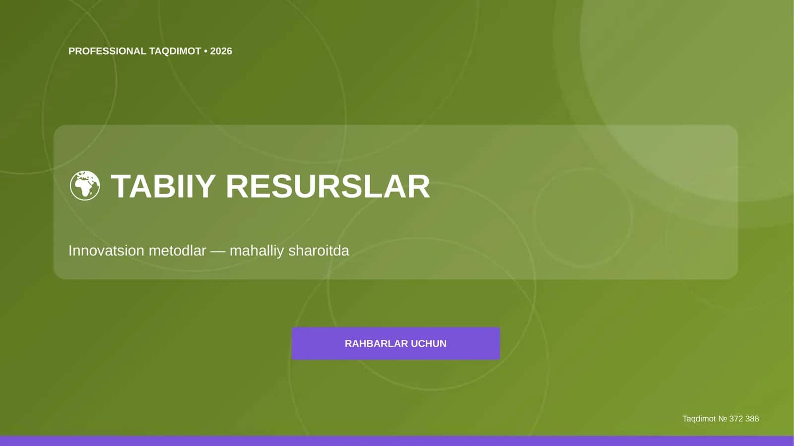 TABIIY RESURSLAR
