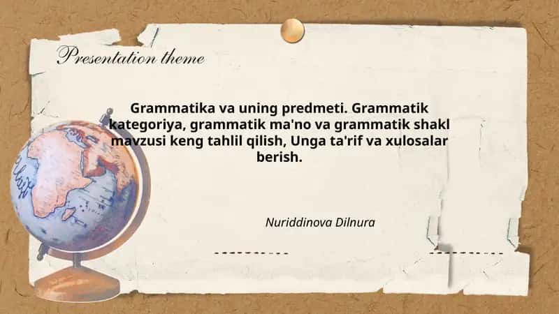 Grammatika va uning predmeti
