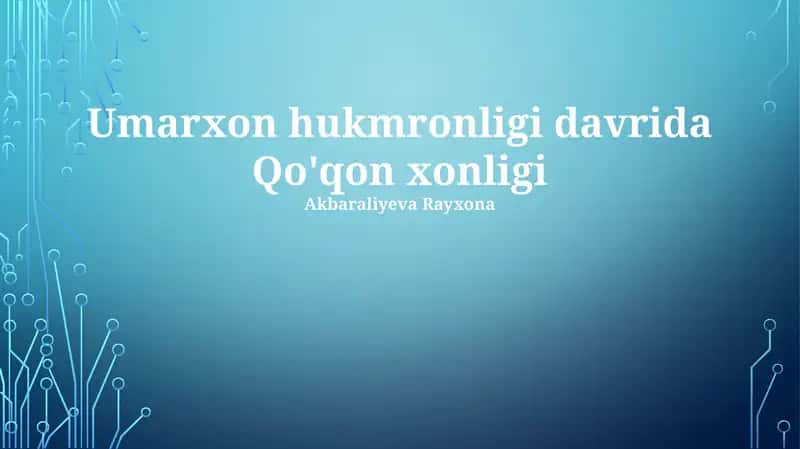 Umarxon hukmronligi davrida Qo'qon xonligi