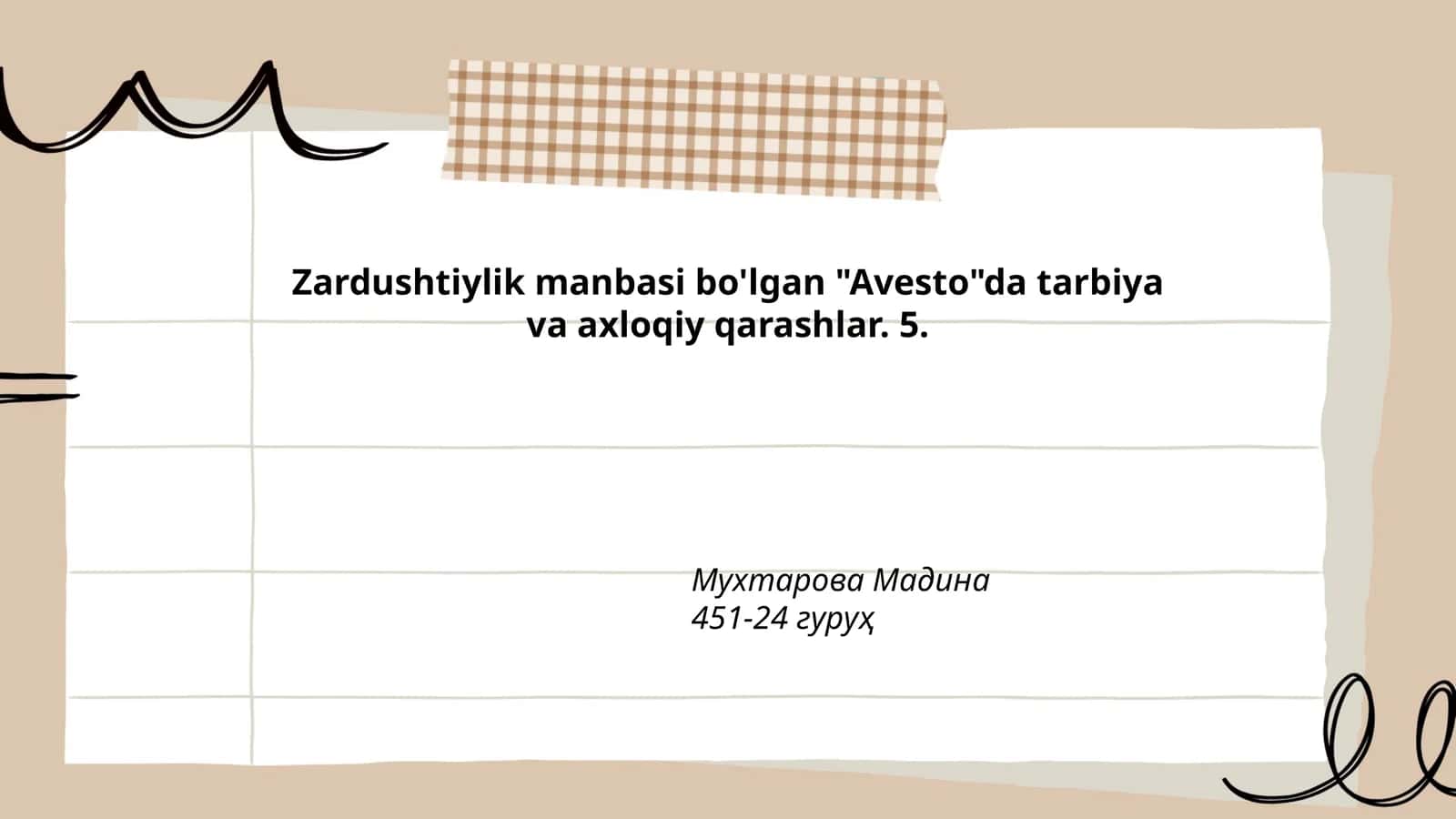 Avestoda Tarbiya va Axloqiy Qarashlar