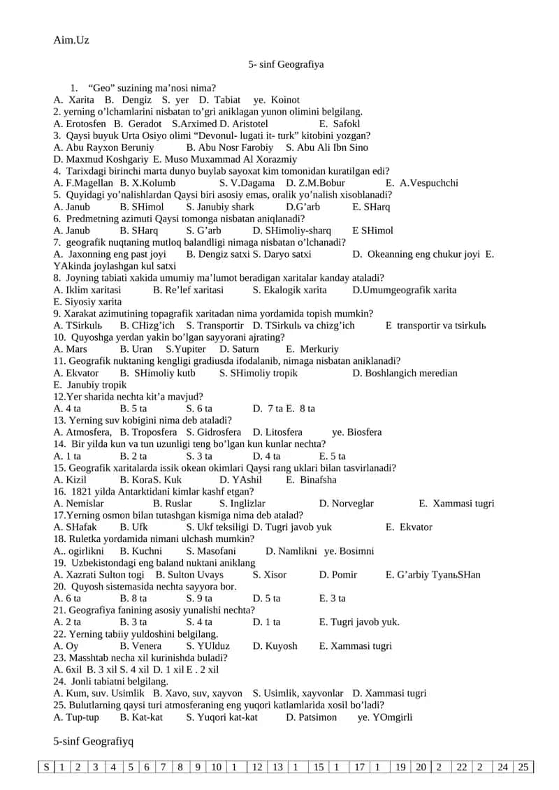 5- sinf Geografiya