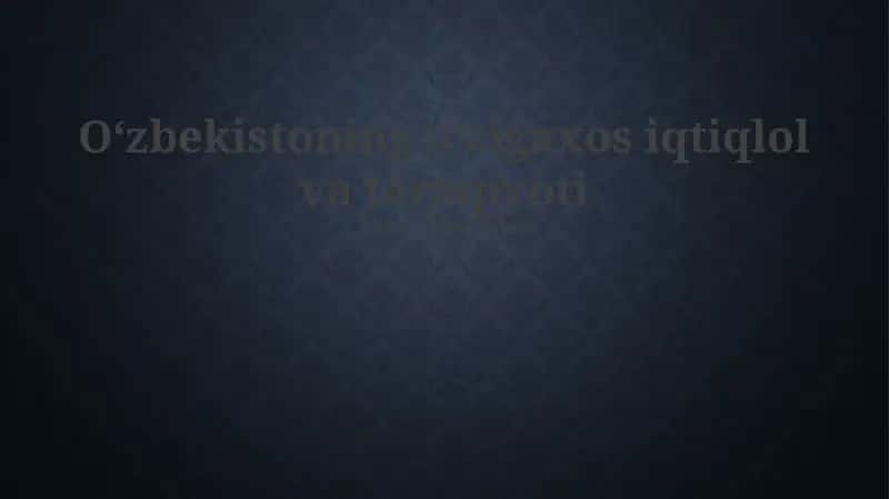 Oʻzbekiston Mustaqilligining Eʼlon Qilinishi