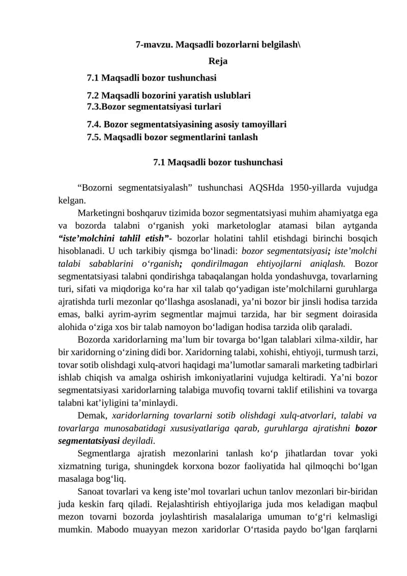 Bozor segmentatsiyasi